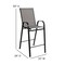 Flash Furniture 5 Piece Glass Bar Patio Table Set with 4 Barstools TLH-073H092H4-GR-GG - alternate 8